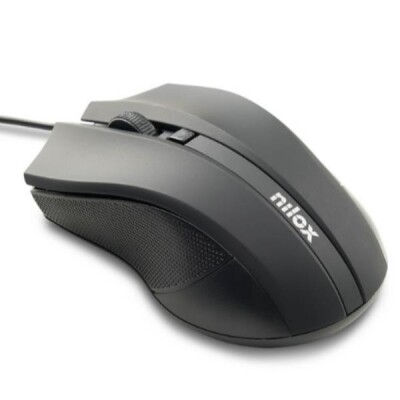 Nilox MOUSB1002 USB Optical Mouse 1600 DPI 3 buttons, Black