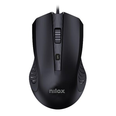 Nilox MOUSB1013 USB Optical Mouse 2400 DPI 4 buttons, Black