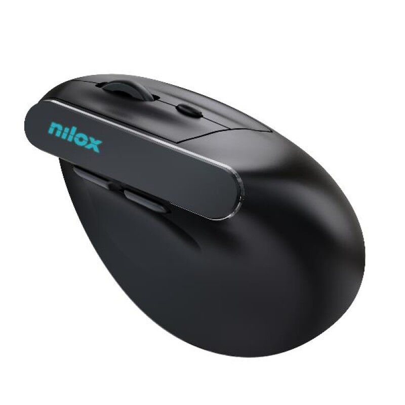 Nilox NXMOEVR01B  Ergonomic Vertical Wireless Rechargable Mouse 1600 DPI 6 Buttons, Silent,  Black