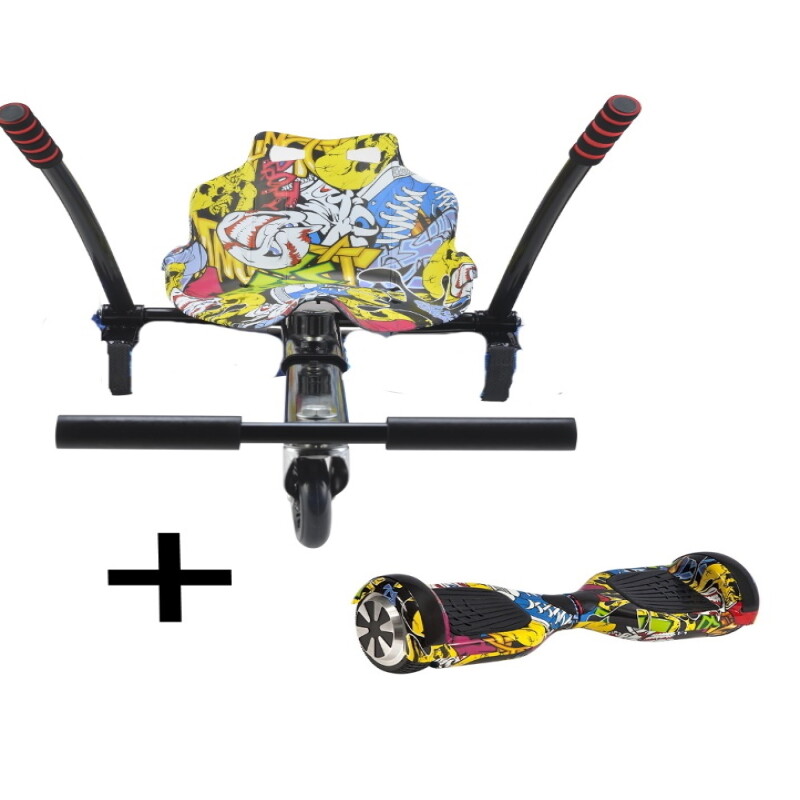 Kit Kart Urban Glide Pour Hoverboard - Transforme Ton Hoverboard En Kart Électrique, Siège Baquet, Réglable 6.5 à 10 Pouces